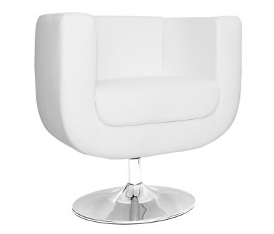 Bliss Swivel Chair in White Leatherette by Whiteline Imports