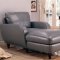 Gray Bonded Leather Retro Style Living Room w/Soft Seating