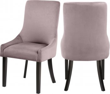 Demi Dining Chair 723 Set of 2 Pink Velvet Fabric by Meridian [MRDC-723 Demi Pink]