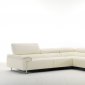 Ming 8009 Sectional Sofa in Off-White Genuine Italian Leather