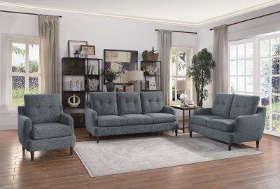 Cagle Sofa & Loveseat Set 1219GY in Gray Fabric by Homelegance