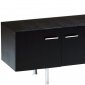 Ebony Finish Modern Long TV Stand w/Doors & Drawers