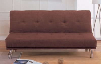 Brown Microfiber Contemporary Convertible Sofa Bed