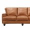 Leather Italia Hutton Sofa & Loveseat Set in Saddle Brown