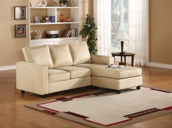 Willa Sectional Sofa in Cream Microfiber by Acme Furniture 55919 [AMSS-WILLA-55919]