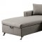 Dayna Sectional Sofa Convertible CM6292 in Gray Leatherette