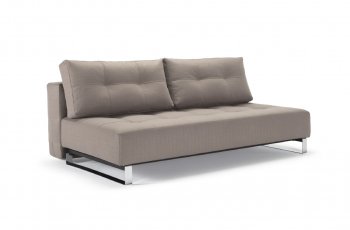 Supremax Deluxe Lounger Sofa Bed in Warm Gray by Innovation [INSB-Supremax DEL-631 Gray]