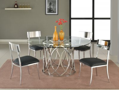 Courtney Dining 5Pc Set: Table & 4 Lindsay Chairs by Chintaly