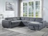 Hanley Sectional Sofa LV00968 in Gray Fabric by Acme w/Sleeper