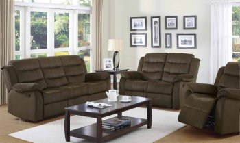 Rodman Motion Sofa & Loveseat 601881 Chocolate Fabric by Coaster [CRS-601881 Rodman]