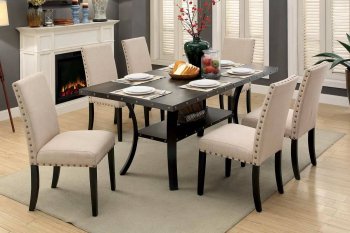 Kaitlin Industrial Dining Room Set CM3323T 7Pc Set in Light Waln [FADS-CM3323T-Kaitlin]