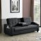 Black Leatherette Modern Convertible Sofa Bed