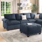 F6500 Sectional Sofa in Dark Blue Fabric by Poundex w/Options