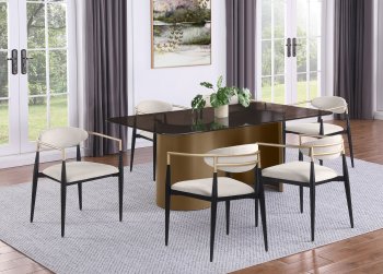 Edson Dining Table 105761 in Bronze by Coaster w/Optional Chairs [CRDS-105761-182692 Edson]