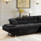 Foreman Sectional Sofa CM6124BK in Black Flannelette