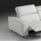 Augusto Power Motion Sectional Sofa White Leather by Whiteline