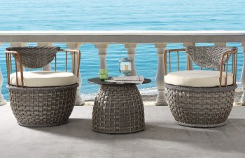 Eskil 3Pc Outdoor Patio Set 45050 - Gray Wicker - Acme w/Options [AMOUT-45050-Eskil]