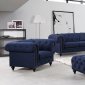 Chesterfield Sofa 662 in Navy Linen Fabric w/Optional Items