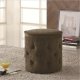 Coffee Button Tufted Chenille Fabric Modern Ottoman w/Storage