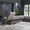 Cream Leatherette Modern Sectional Sofa w/Optional Ottoman