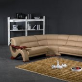 2033 Sectional Sofa in Beige Bonded Leather by VIG