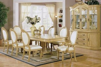 Antique White Finish Stylish Dining Room Set with Carved Details [CRDS-16-101171]