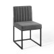 Carriage Dining Chair 3807 Set of 2 in Charcoal Fabric by Modway