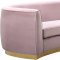 Julian Sofa 620 in Pink Velvet Fabric by Meridian w/Options