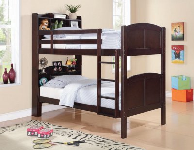 Parker 460442 Bookcase Bunk Bed in Cappuccino by Coaster