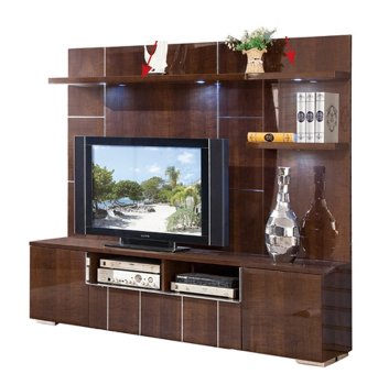 AV291-75 Wall Unit in Dark Figured Sycamore by Pantek w/Options [PKWU-AV291-75]