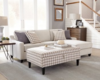 McLoughlin Sectional Sofa 501840 in Cream Fabric by Coaster [CRSS-501840 McLoughlin]