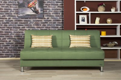 Eco Plus Sofa Bed in Green Fabric by Casamode