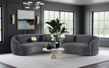 Brookside Sofa 504844 in Dark Gray Velvet by Coaster w/Options [CRS-504844 Brookside]