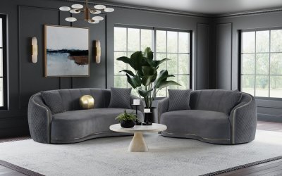 Brookside Sofa 504844 in Dark Gray Velvet by Coaster w/Options