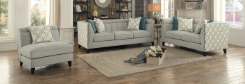 Temptation Sofa 8337FA in Light Grey Fabric by Homelegance [HES-8337FA Temptation]