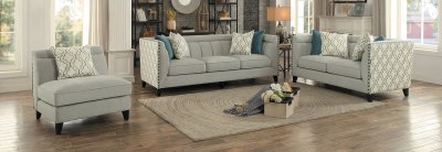 Temptation Sofa 8337FA in Light Grey Fabric by Homelegance