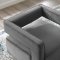 Booth Swivel Accent Chair in Gray Velvet by Modway