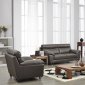 8049 Sofa in Brown Leather by ESF w/Optional Loveseat & Chair