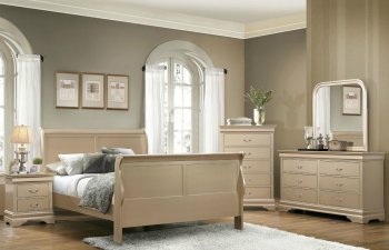 Louis Philippe Bedroom Set 204421 Metallic Champagne by Coaster [CRBS-204421 Louis Philippe]