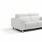 Augusto Power Reclining Sofa in White Leather by Whiteline