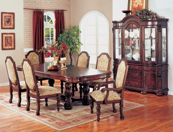 Traditional Style Dining Room in Cherry & Antique Brown Finish [CRDS-14-100791]