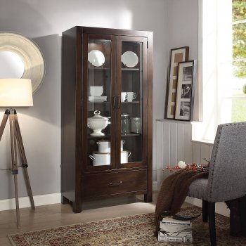 Hadrius Curio Cabinet 90304 in Walnut by Acme [AMCR-90304-Hadrius]