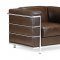 Espresso Full Leather Contemporary Living Room W/Tube Frame