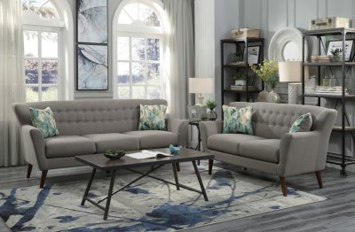 Maja Sofa & Loveseat 9807GY in Gray by Homelegance w/Options