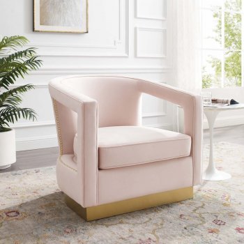 Frolick Accent Chair in Pink Velvet by Modway [MWAC-3888 Frolick Pink]