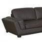 Modern Leather Sectional Sofa with Side Table