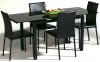 Black Glass Top Modern Dining Table w/Optional Chairs