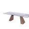 Vittorio Dining Table in Walnut w/Glass Top by Whiteline Imports