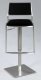 Black Vinyl & Stainless Steel Base Set of 2 Swivel Barstools