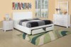 F9314 Bedroom Set by Boss w/ White Faux Leather Upholstered Bed